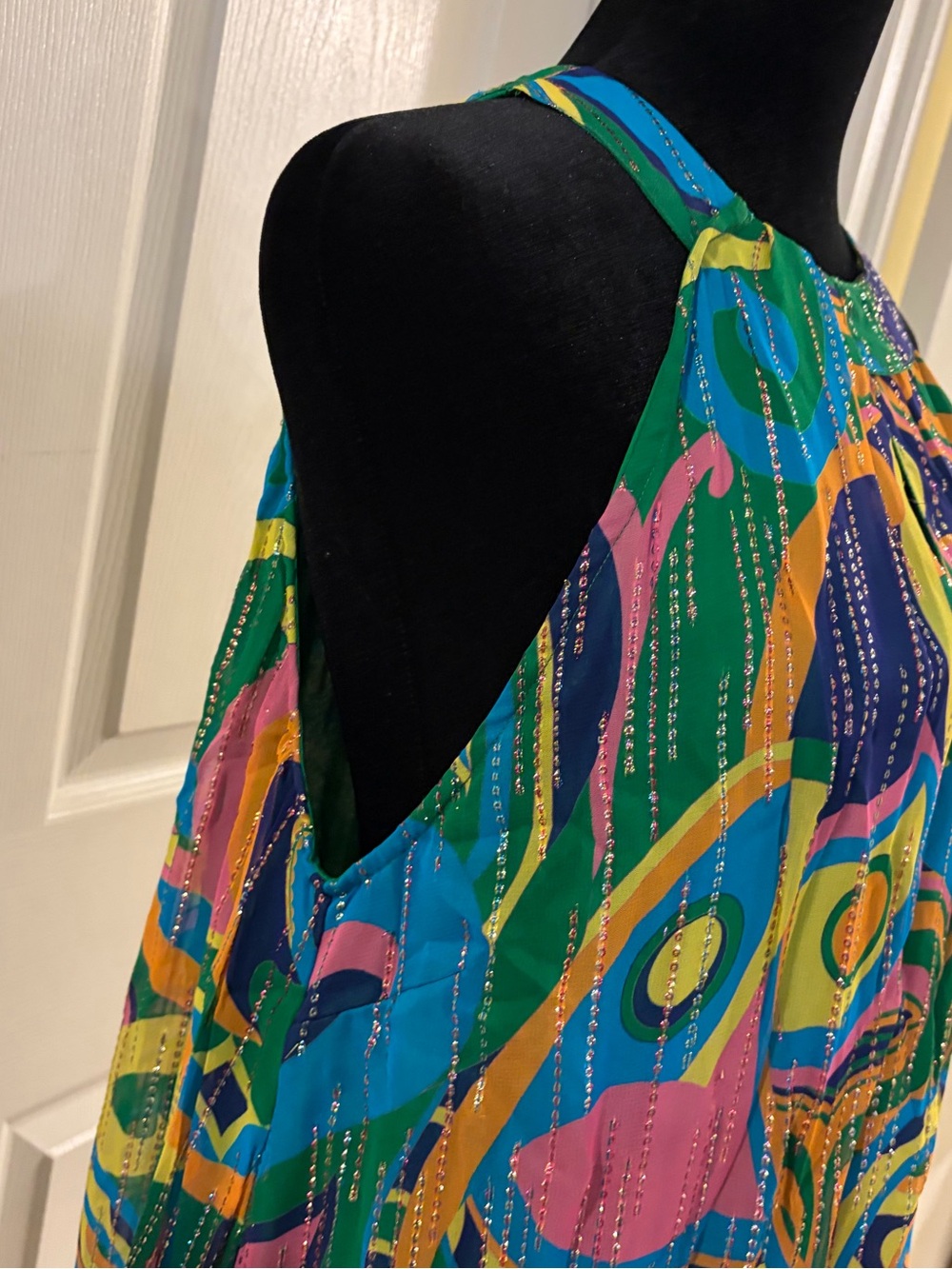Ciebon halter style keyhole front vibrant lined party dress pockets large NWT - Picture 2 of 11